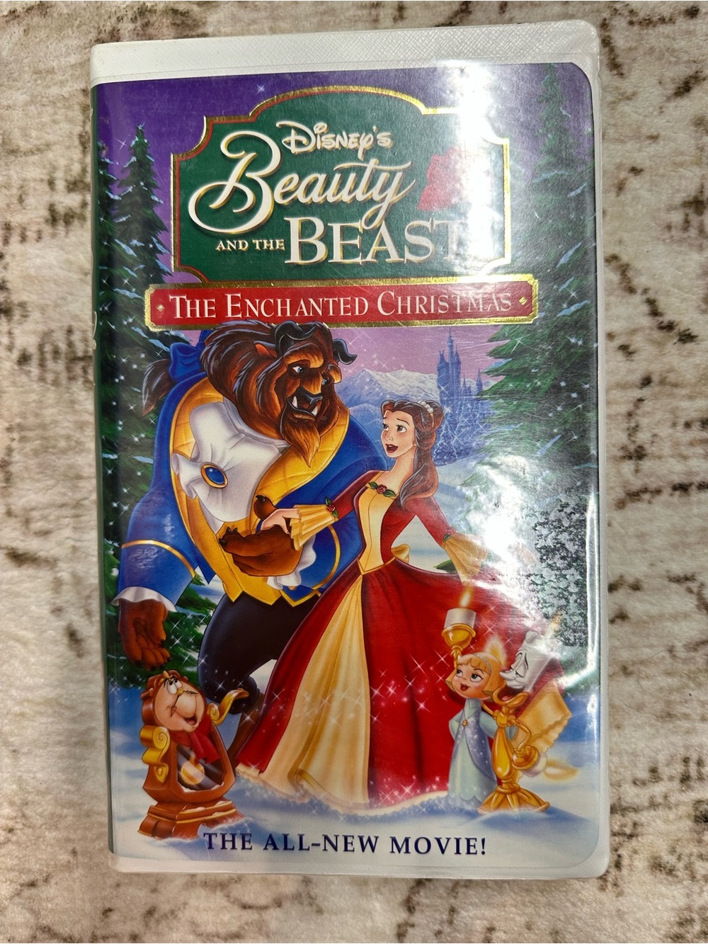 Disney Beauty and the Beast The Enchanted Christmas VHS Tape with Clamshell